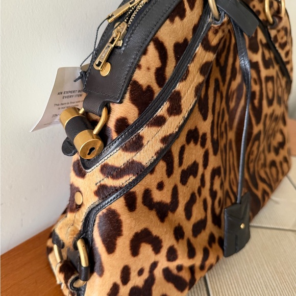 YSL rive gauche vintage animal print calfskin fur bag - Picture 2 of 8